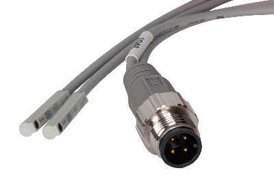 Conector M12 con 2 cables integrados