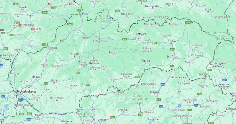 Mapa distribučnej siete SMC SK