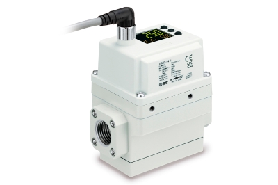 New SMC air flow controller combines a flow sensor and pressure regulator in a single unit