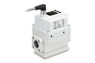 New SMC air flow controller combines a flow sensor and pressure regulator in a single unit