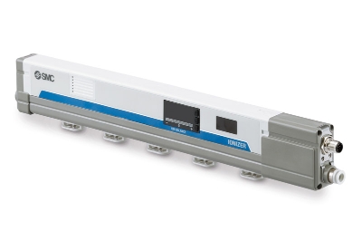 Compact SMC ionizer offers integrated valve