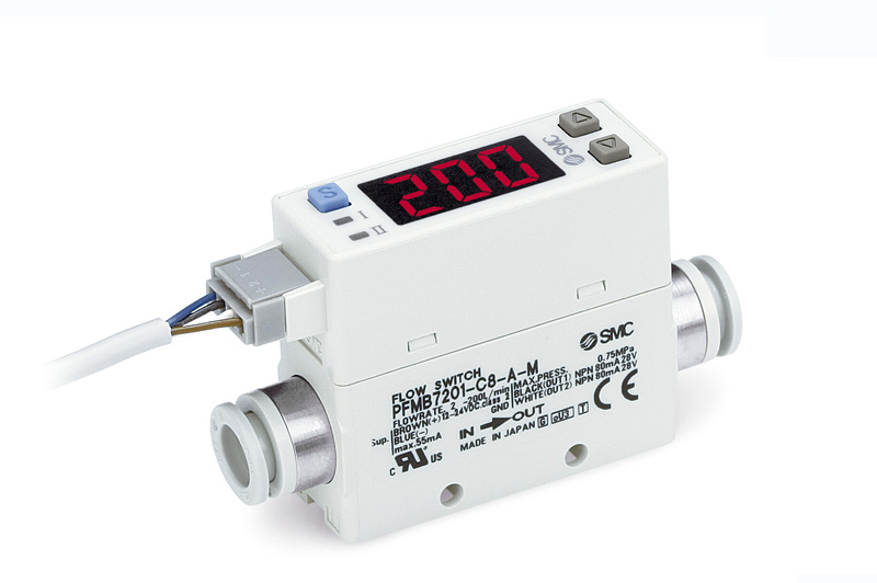 Digital flow switch for medium flow