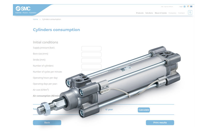 Air cylinder consumption