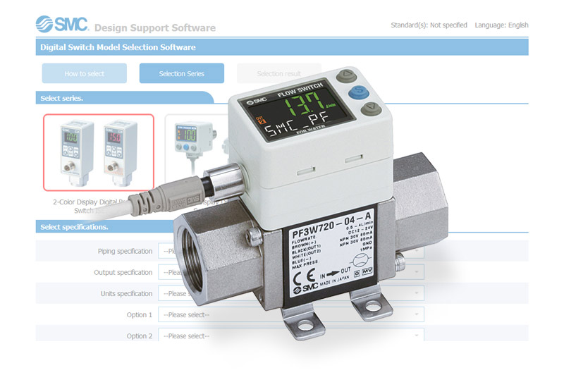 Outil de sélection de pressostat/débitmètre