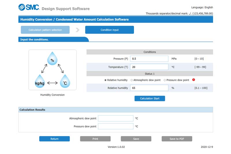 Humidity Converter / Condensate Calculator