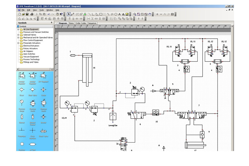 Software de diseño de circuitos neumáticos