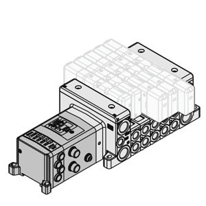 VV80*-SD, Vícenásobná připojovací deska, ISO 15407-2, seriová komunikace EX250
