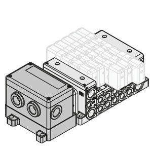 VV80*-SDVB, Mehrfachanschlussplatte, ISO 15407-2, Set Serielle Übertragung, EX126