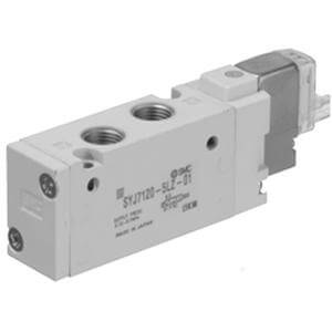 SYJ7000-*W, 5 Port Solenoid Valve, Base Mounted & Body Ported, M8 Connector