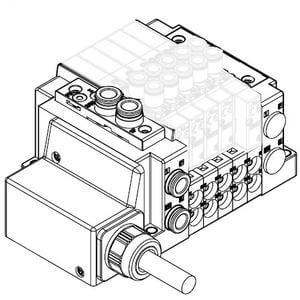 SS5Y3-12L, Serie 3000, Cable (IP67), Conexionado superior