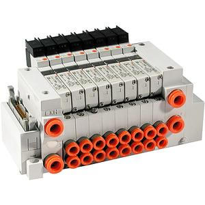 VV5Q11-P, 1000 Series, Base Mounted Manifold, Plug-in Type, Flat Cable Connector