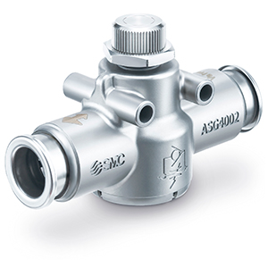 Stainless Steel Throttle Valve with One-touch Fittings, In-line type, Food Compatible - HF2B-ASG-TV