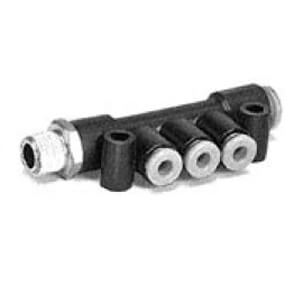 KM14, One-touch Fittings Manifold Series - Port A One-touch Fitting, Port B Rc(PT) Male Thread