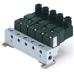 VV307, Vícenásobná připojovací deska - pro elektromagneticky ovládané 3/2 ventily