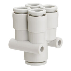 KQ2UD, One-touch Fitting White Color - Different Diameter Double Union 