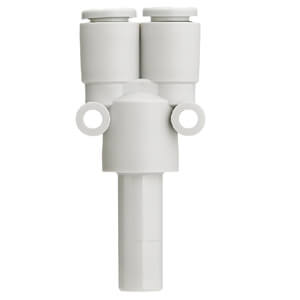 KQ2X, Racordaje con conexión instantánea color blanco - Y clavija-tubo de diámetro diferente