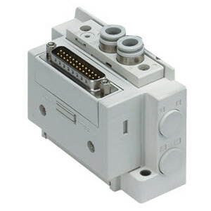 SS5Y7-10, řada 7000, Vícenásobná připojovací deska, D-sub konektor, plochý kabel (IP40), připojení ze strany