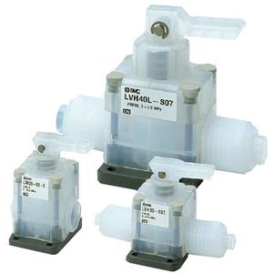 LVH20/30/40, Válvula para fluidos de gran pureza, Accionamiento manual, Mod. de racordaje integrado