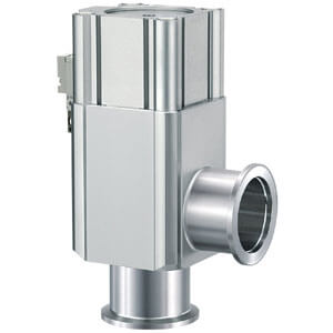 XLAV-2, aluminium hoekzittingsventiel voor hoogvacuüm, normaal gesloten/balgafdichting met magneetventiel