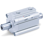 C(D)Q2KW, Compact Cylinder, Double Acting, Double Rod, Non-rotating w/Auto Switch Mounting Groove