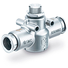 Stainless Steel Throttle Valve with One-touch Fittings, In-line type, Food Compatible - HF2B-ASG-TV