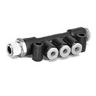 KM14, One-touch Fittings Manifold Series - Port A One-touch Fitting, Port B Rc(PT) Male Thread