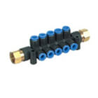 KM12, One-touch Fittings Manifold Series - Port A One-touch Fitting, Port B Rc(PT) Female Thread