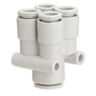 KQ2UD, One-touch Fitting White Color - Different Diameter Double Union 