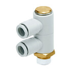KQ2VD, One-touch Fitting White Color - Double Universal Male Elbow