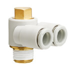 KQ2Z, Racordaje con conexión instantánea color blanco - Codo orientable tubo-tubo